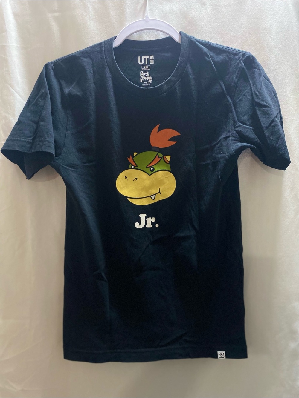 Uniqlo UT Nintendo Bowser Jr Graphic Print Crew Neck TShirt Black Men XXS cotton
